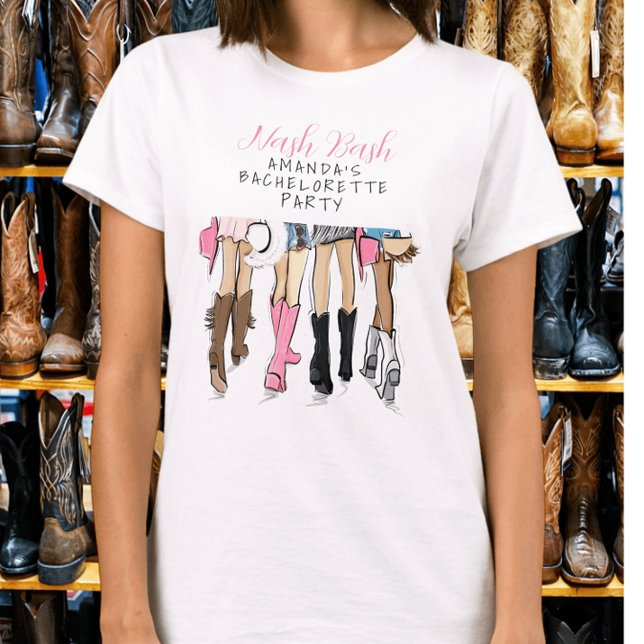 Camiseta Noiva do Nash Bash de Nashville Moda de Despedida  (Criador carregado)