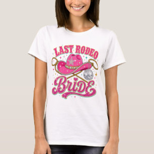 Camiseta Noiva do Último Rodeio Disco Cowgirl Despedida de