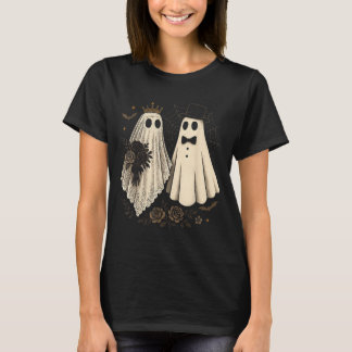 Camiseta Noiva e Noivo Fantasmas Assustadores Casamento de 