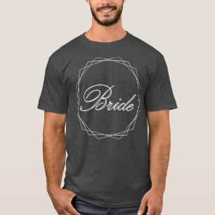 Camiseta Noiva elegante com letras em branco e uma moldura
