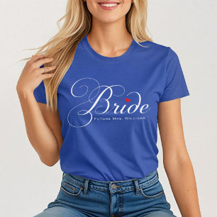 Camiseta Noiva Elegante Futura Sra Azul Mulheres