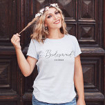 Camiseta noiva elegante nome chic moderno<br><div class="desc">uma camisa moderna minimalista elegante,  que pode mudar a cor da fonte,  o estilo e o tamanho.</div>