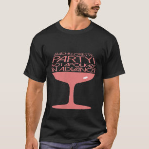 Camiseta Noiva Engraçada Bebendo Vinho na Festa de Despedid
