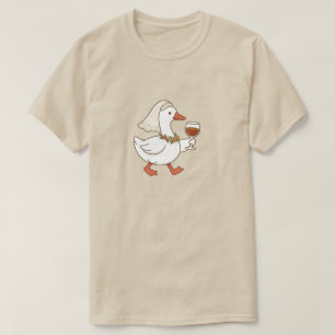 Camiseta Noiva Engraçada Ganso Amante de Vinho Despedida de