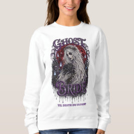 Camiseta Noiva Fantasma com Bouquet Vintage Gótico Rhinesto