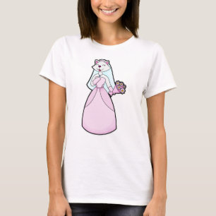 Camiseta Noiva Gata com Ramo de Flores