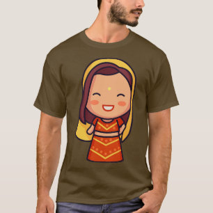 Camiseta Noiva indiana bonita no vestuário tradicional 1