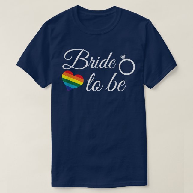 Camiseta Noiva lésbica  Casamento LGBT Noiva a Ser  (Frente do Design)