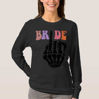Camiseta Noiva Mão de Esqueleto Retro Halloween Despedida d