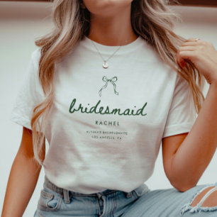 Camiseta Noiva Minimalista Coquette Nome das Damas de Honra