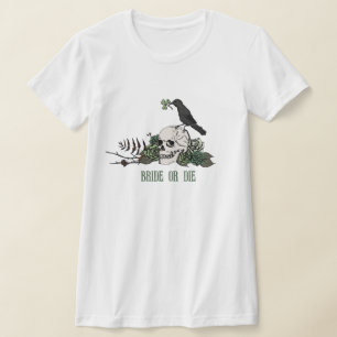 Camiseta Noiva ou Morra Floral Caveira Irlandesa Festa de D