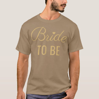 Camiseta Noiva para ser, Dourada Font and Heart, Wedding & 