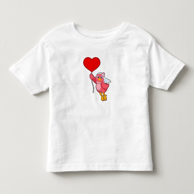 Camiseta Noiva Pássaro com Véu e Balão de Coração (Frente)