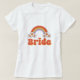 Camiseta Noiva Retro Daisy Rainbow Groovy 70s Bachelorette (Frente do Design)