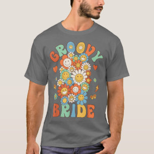Camiseta Noiva Retro Groovy Festa de Aniversário Groovy Cas