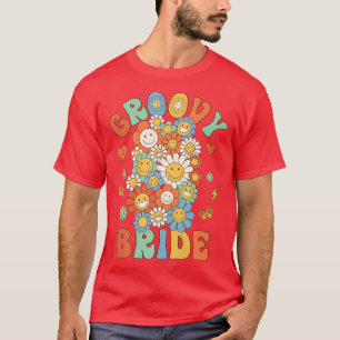 Camiseta Noiva Retro Groovy Festa de Aniversário Groovy Cor
