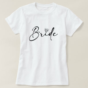 Camiseta Noiva Script Casamento Diamante 