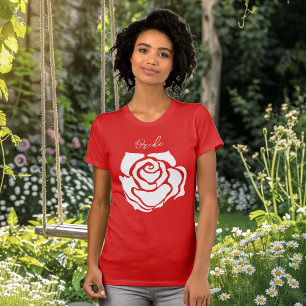 Camiseta Noiva Stagette Rosa Vermelha
