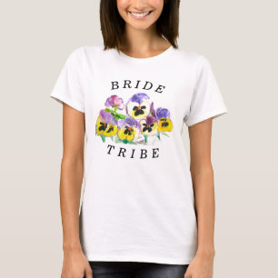 Camiseta Noiva Tribe Pansies Floral Vintage Girly Wedds