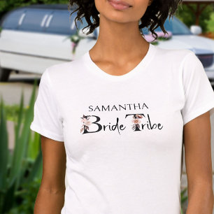 Camiseta Noiva Tribo Boho Letras Florais Despedida de Solte