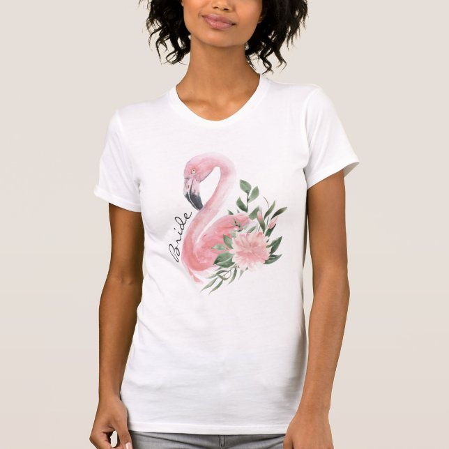 Camiseta Noiva Tropical Flamingo Rosa (Frente)