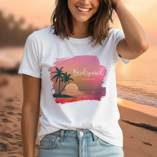 Camiseta Noiva Tropical Isle Sunrise Rosa ID581