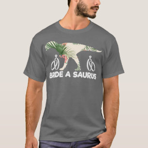 Camiseta Noiva Um Ssaurus Engraçado Casamento Dinossauro No