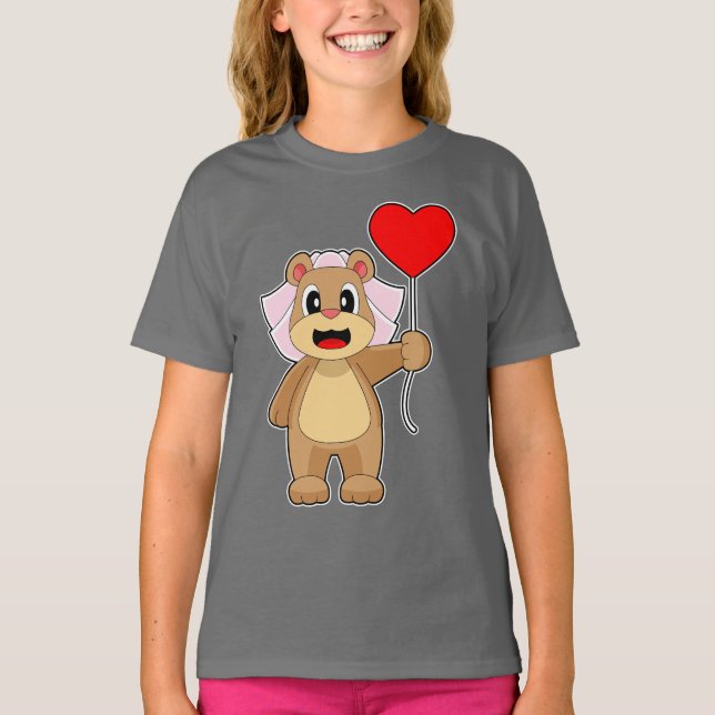 Camiseta Noiva Urso Balão Casamento (Frente)