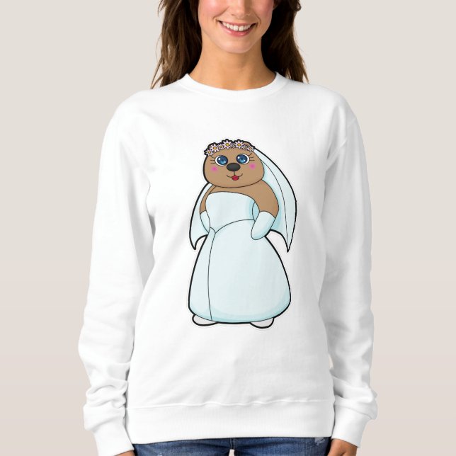 Camiseta Noiva Urso com Coroa de Flores (Frente)