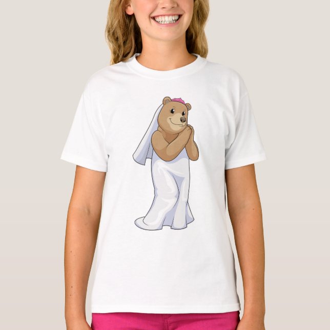 Camiseta Noiva Urso com Véu (Frente)