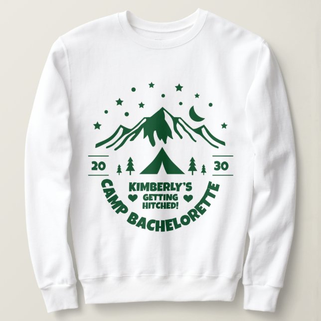 Camiseta Noiva Verde Acampamento Despedida de Solteira (Frente do Design)