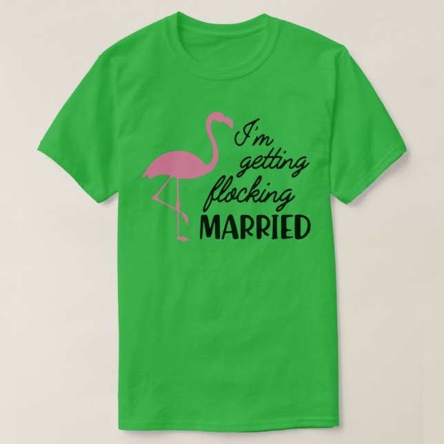 Camiseta Noiva, vou me casar com o tema Flamingo (Frente do Design)