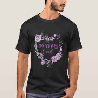 Camiseta Noivado De 94 Anos Amado Para Mulher Roxo