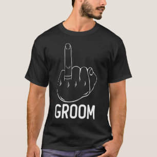 Camiseta Noivado de Dedos do Anel do Groom, Presente de Men