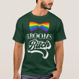 Camiseta Noivado de Gay de solteiro do Orgulho LGBT