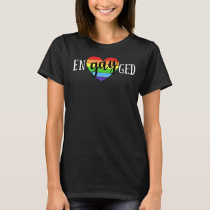 Camiseta Noivado De Gay Engajado Lgbtq Eu Disse Yaaas Lesbi