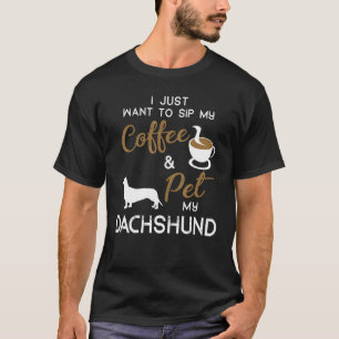 Camiseta Noivado de Natal do Dachshund Dog Coffee