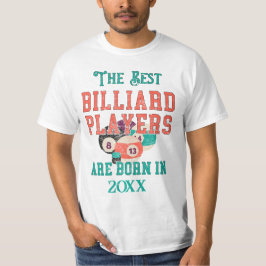Camiseta Noivado do Ano de Nascimento do Bilhar Personaliza