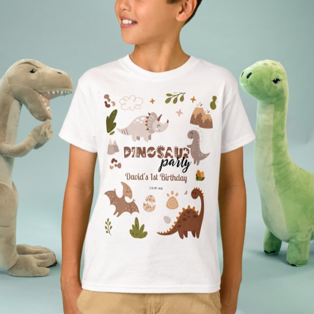 Camiseta Noivado do Partido Dinossauro Neutro Cinto-d-Água (Criador carregado)