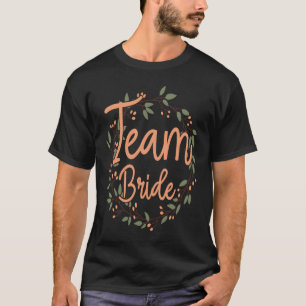 Camiseta Noivado Floral de Flowers de Brilho da Equipe das 