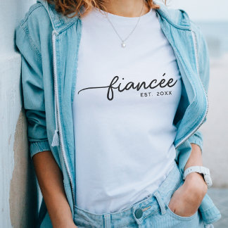 Camiseta Noivado Personalizado de Data da Tipografia Elegan