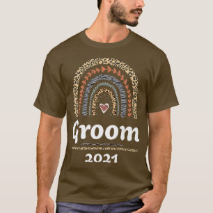 Camiseta Noivo 2021 Casado Silenciado Boho Arco-íris Estamp