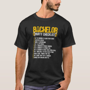 Camiseta Noivo Casando Lista de Verificação da Festa de Des
