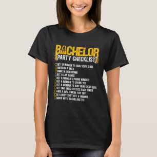 Camiseta Noivo Casando Lista de Verificação Divertida para