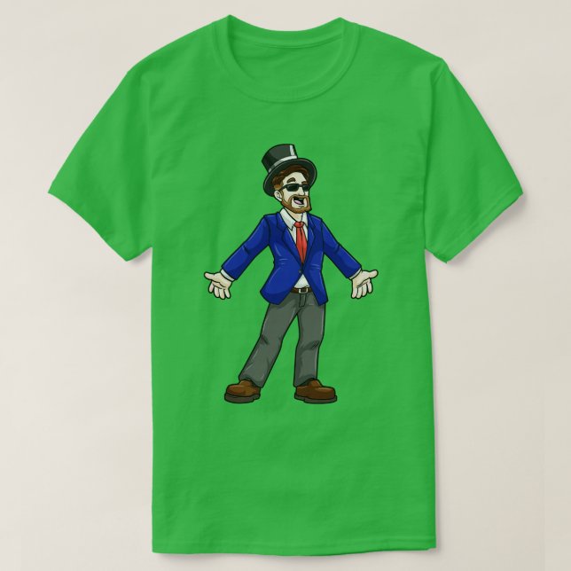 Camiseta Noivo com óculos de sol jaqueta e cilindro (Frente do Design)