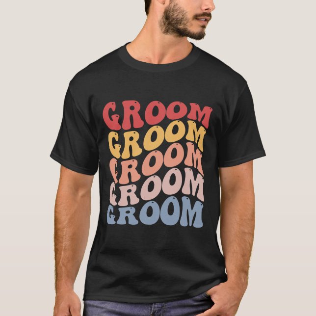 Camiseta Noivo Groovy Festa de Despedida  (Frente)
