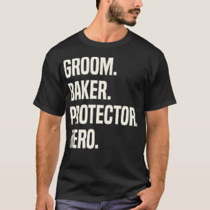 Camiseta Noivo Protetor Herói Profissão de Padeiro Noivo