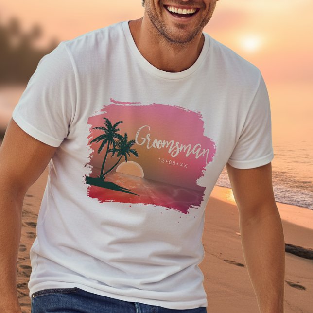 Camiseta Noivo Tropical Isle Rosa ID581 (Criador carregado)