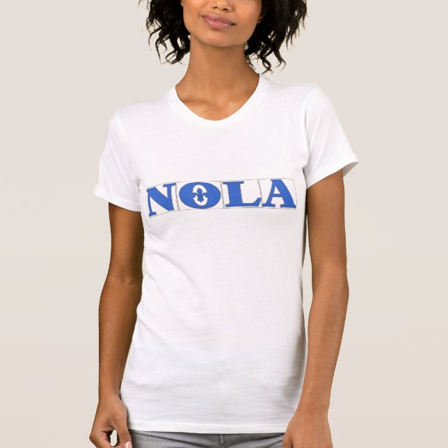 Camiseta NOLA Azulejos azuis Fleur de Lis (Frente)
