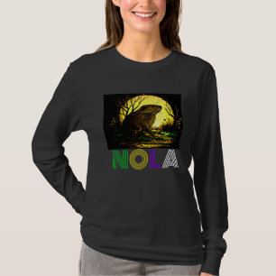 Camiseta Nola Dizendo Nova Orleans Mardi Gras Nutria Rato 3